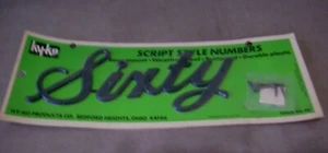 Hy-Ko SIXTY House Address Script Style Spellout Numbers New Old Stock Vintage - Picture 1 of 1