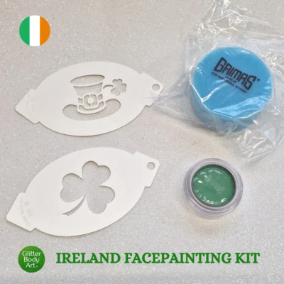 Ireland Face Paint Stencil Kit - Rugby Reusable Washable Face painting designs - Image 1 of 4