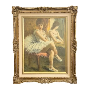 Helmut Breuninger “Ballerina” Oil Painting Signed Framed 21.2in (H) x 17.7in (W) - Picture 1 of 9