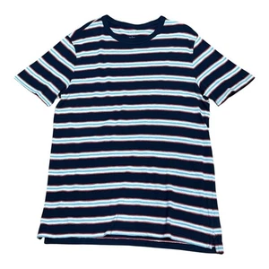 Gap Shirt Mens Medium Navy Blue Red White Striped Short Sleeve Cotton Tee - Picture 1 of 7