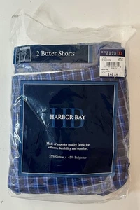 Harbor Bay 6XL Men’s Boxer Shorts 2-Pack Blue Plaid New In Package, But Unsealed - Picture 1 of 2