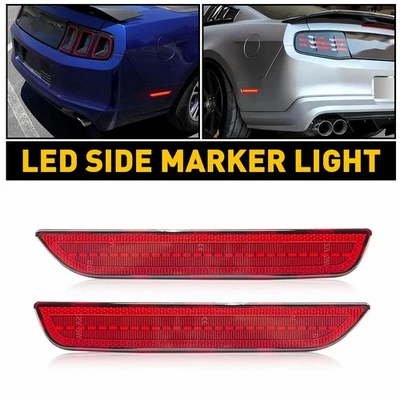 For 2010 2011 2012 2013-2014 Ford Mustang Red LED Rear Side Light Red Lens Foto 1 de 4