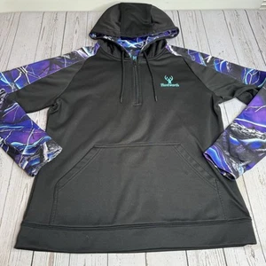 Huntworth 1/4 Zip Hunting Hoodie Womens Medium Ultraviolet Camo Purple Black - Picture 1 of 11