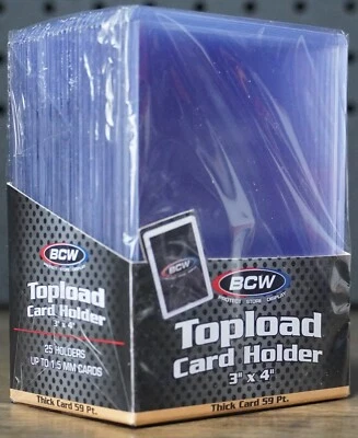 (25) Thick Card 3x4" Toploader Card Holders (59 Pt. Thickness) BCW NEW - Image 1 of 4