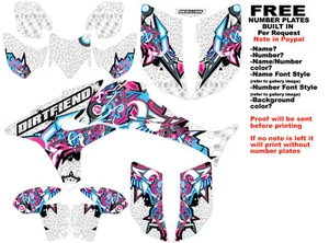 TRX450R Graphics 08-Newer DFR “Burner” White Blue Pink Full Wrap Honda TRX450R - Picture 1 of 5