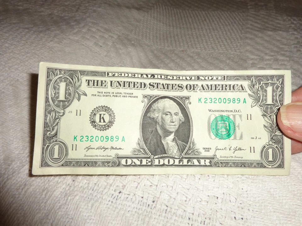 birthday/anniversary note 1 dollar bill K2-3-2009-89A grade 35 series 2021 - Image 1 of 2