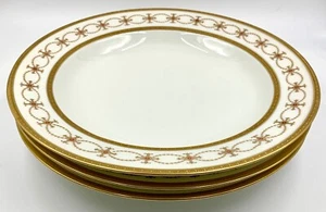 3 RARE CHARLES FIELD HAVILAND GDA LIMOGES GOLD ENCRUSTED SOUP BOWLS, GDA518 - Picture 1 of 11