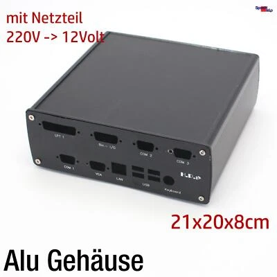 ALUMINIUM ALU CASE GEHÄUSE ALUMINIUMGEHÄU MINI-COMPUTER PC MIT NETZTEIL PSU - Bild 1 von 4