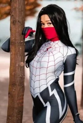 Silk Cindy Moon Bodysuit Cosplay Costume Spider-Woman Jumpsuit Halloween Party - Image 1 of 4