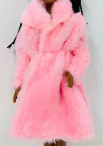 Beautiful long fur coat jacket for Barbie doll clothes dress outfit gift girls - Picture 1 of 20