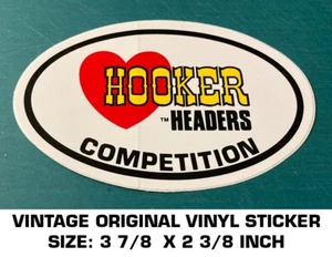 VINTAGE ORIGINAL HOOKER HEADERS COMPETITION VINYL STICKER DECAL - NHRA - RACING - Picture 1 of 2
