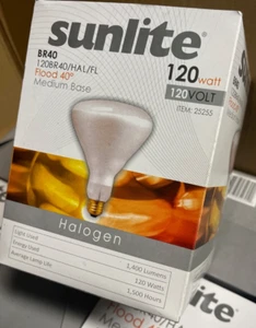 Pack of 14 Sunlite BR40 Flood bulb 120 Watt Medium Base - Picture 1 of 4