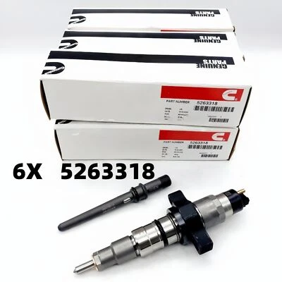 6PCS New Fuel Injectors 5263318 For 2003-2004 Dodge Ram 2500 3500 Cummins 5.9L - Image 1 of 4