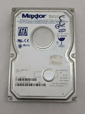 MaXLine III 250GB SATA 100HDD 490234752 7200RPM 3.5" SATA I Hard Drive TESTED - Image 1 of 3