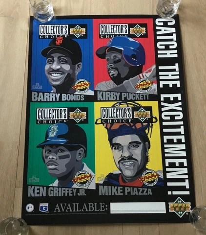 Original VTG Upper Deck Promo Poster Ken Griffey Jr Barry Bonds Andy Warhol Art Cover