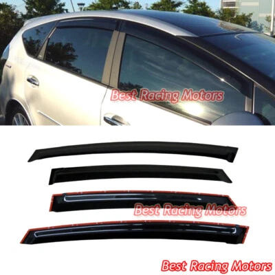 Viseras de ventana lateral estilo JDM de 4 puertas para Toyota Prius V 2012-2018 Foto 1 de 2