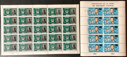 Dahomey #YTPA59-YTPA60 MNH CV€105.00 1967 Lincoln Kennedy [C55-C56 Mi313-Mi314] Cover