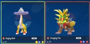 6IV Gouging Fire and Raging Bolt Bundle Pokemon Scarlet/Violet - Picture 1 of 3