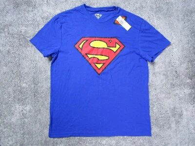 Briefly Stated T Shirt Mens Large Superman Graphic Blue Short Sleeve DC Comics Foto 1 de 4