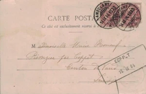 TYP WEISS - PAAR 2c - STORNIERUNG SCHWEIZER AMBULANT 14-9-1904 BEI ANKUNFT - BEIDSEITIG - Bild 1 von 2