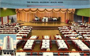 SALISBURY BEACH, MASSACHUSETS - THE FROLICS SUPPER CLUB - VINTAGE LINEN POSTCARD - Picture 1 of 2