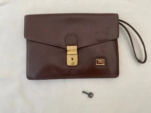 Vintage Burberrys dunkelbraune Clutch-Tasche aus Leder - Bild 1 von 14