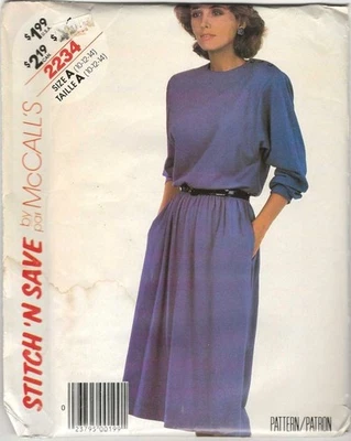 Pattern McCall's Sewing Misses' Dress Sizes 10-14 VINTAGE 80s NEW - Image 1 of 2