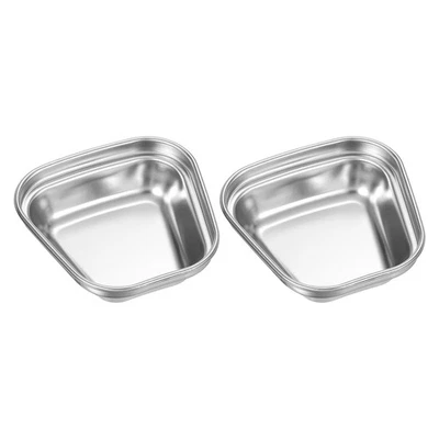 Mini plato de salsa de acero inoxidable de 3", cuencos de condimentos plateados 2 piezas Foto 1 de 4