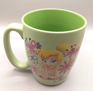 Disney Store Tinkerbell 20oz Large Coffee Mug Green Floral - Picture 1 of 9