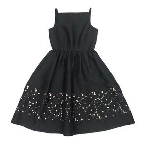 Kate Spade Lace Panel Fit and Flare Dress Womens Size 0 Black Sleeveless Pockets - Picture 1 of 10