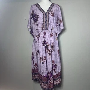 Maurices Damen 1X Taschentuch Kleid Lila Blumen Neu mit Etikett - Bild 1 von 17
