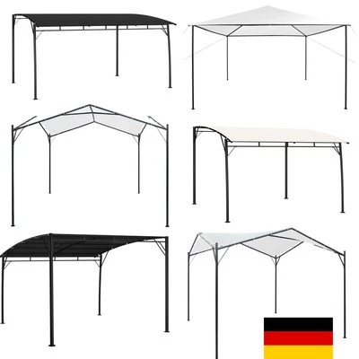 Pergola Pavillon Überdachung mit Schiebedach Garten Partyzelt Metall Stahl DE - Bild 1 von 4