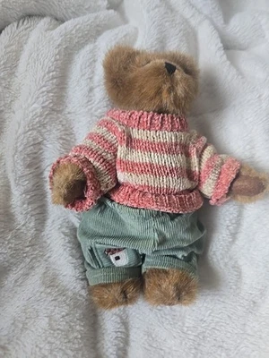 Boyds Bears EDMUND #9175-11 весна 1999 8 «плюшевый 🐻 розовый полосатый свитер MWT - Изображение 1 из 4