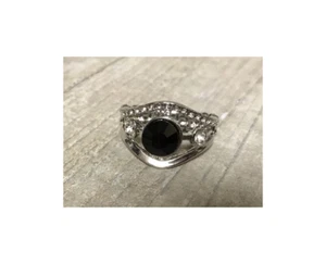 Paparazzi Accessoires Schmuck "Rich with Richness" Silber & Schwarz Dehnbarer Ring  - Bild 1 von 1