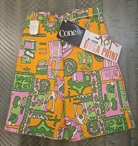 VTG 60s Mod Shorts Cone Ooga Print NOS NWT Deadstock Beach Play Size 6 Girls HTF - Picture 1 of 10