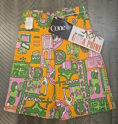 Pantalones Cortos De Colección Años 60 Mod Cono Estampado Ooga Nuevo con Etiquetas Deadstock Playa Jugar Talla 6 Niñas Difícil de Encontrar Foto 1 de 4