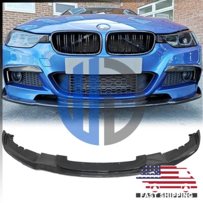 For 2012 2013 2014 2015 2016 2017 2018 BMW F30 M Sport HM Style Carbon Front Lip - Image 1 of 4