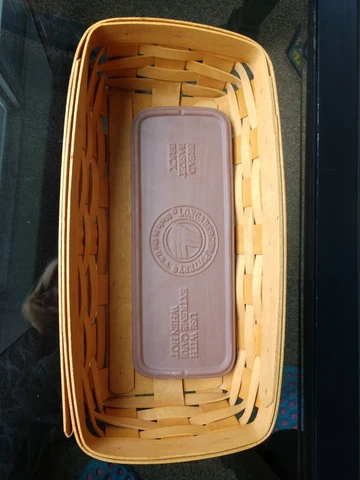 LONGABERGER 1998 BREAD/CRACKER BASKET 14.5" & 7.5" TERRA COTTA WARMING BRICK Cover