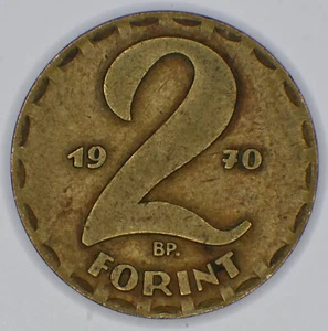 HUNGARY 1970 2 Forint -KM#575- brass R.110b circulated - Picture 1 of 2