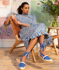 PENELOPE CHIVERS High stone / blue Valenciana espadrilles wedges 37 , UK 4  BN