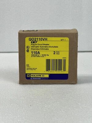 New Circuit Breaker Square D QO2110VH 110 Amp 2 Pole 120/240V 22kA - Image 1 of 4