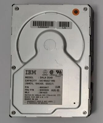 IBM DALA-3540 IDE Festplatte (540MB, retro, 1995) - Bild 1 von 3