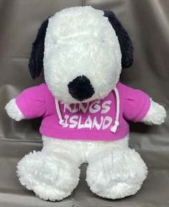 Kings Island Amusement Park Peanuts Snoopy Plush 14” Pink Hoodie - Picture 1 of 8