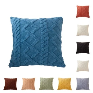 Diamond Pattern Velvet Pillow Case Two-sided Soft Cushion Cover Zipper 17''x17'' - Picture 1 of 22