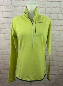 Marmot womens Neothermo 1/2 zip pullover top yellow/green size L - Picture 1 of 7