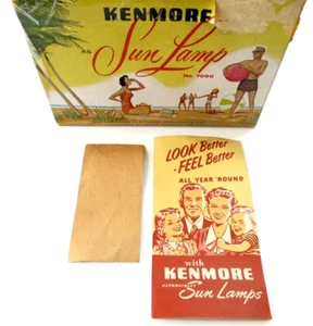 Bombilla de sol vintage Kenmore 275W caja de publicidad playa con recibo - Imagen 1 de 11