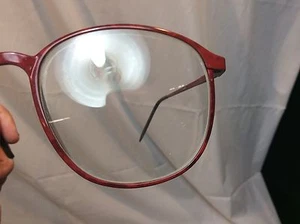 Vintage Metal Framed Womens Eyeglass Frames - Round/Red 57/18 Free Shipping - Picture 1 of 7