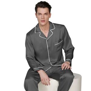 Mens Silk Satin Pajama Set - Top and Bottom  ** Great Gift  Idea  **