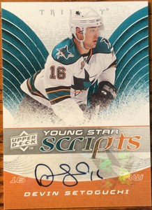 2008-09 Upper Deck Trilogy Young Star Scripts Devin Setoguchi #YS-DS