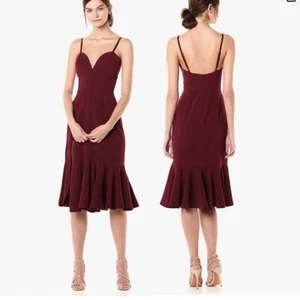 🌻NEW Dress the Population "Marilyn" Burgundy Sleeveless Stretch Midi Dress XL - Picture 1 of 11